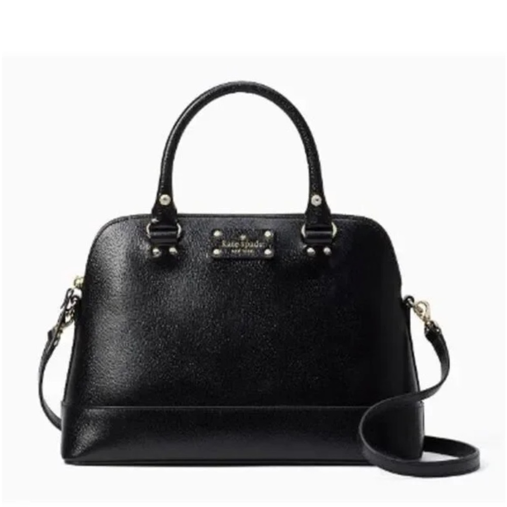 Kate Spade Black Wellesley Rachelle Satchel/ Top Handle Leather Handbag
